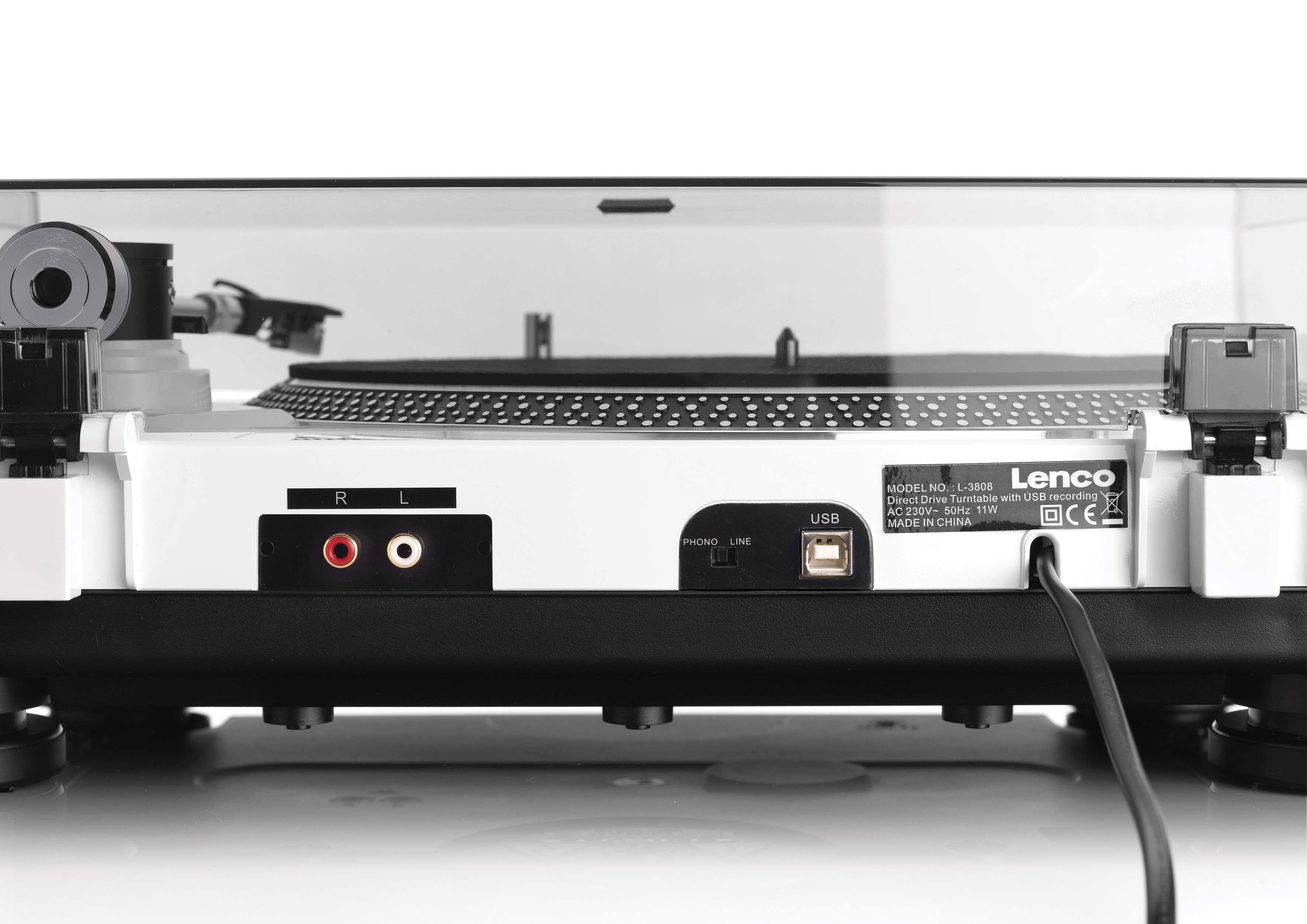 LENCO Профессиональный виниловый проигрыватель L-3808 с прямым приводом и возможностью оцифровки