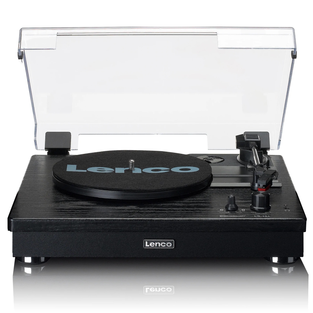 LENCO Lenco LS-101 Black Проигрыватель виниловых пластинок с функцией приёма/передачи через Bluetooth-соединение и акустической системой в деревянном корпусе