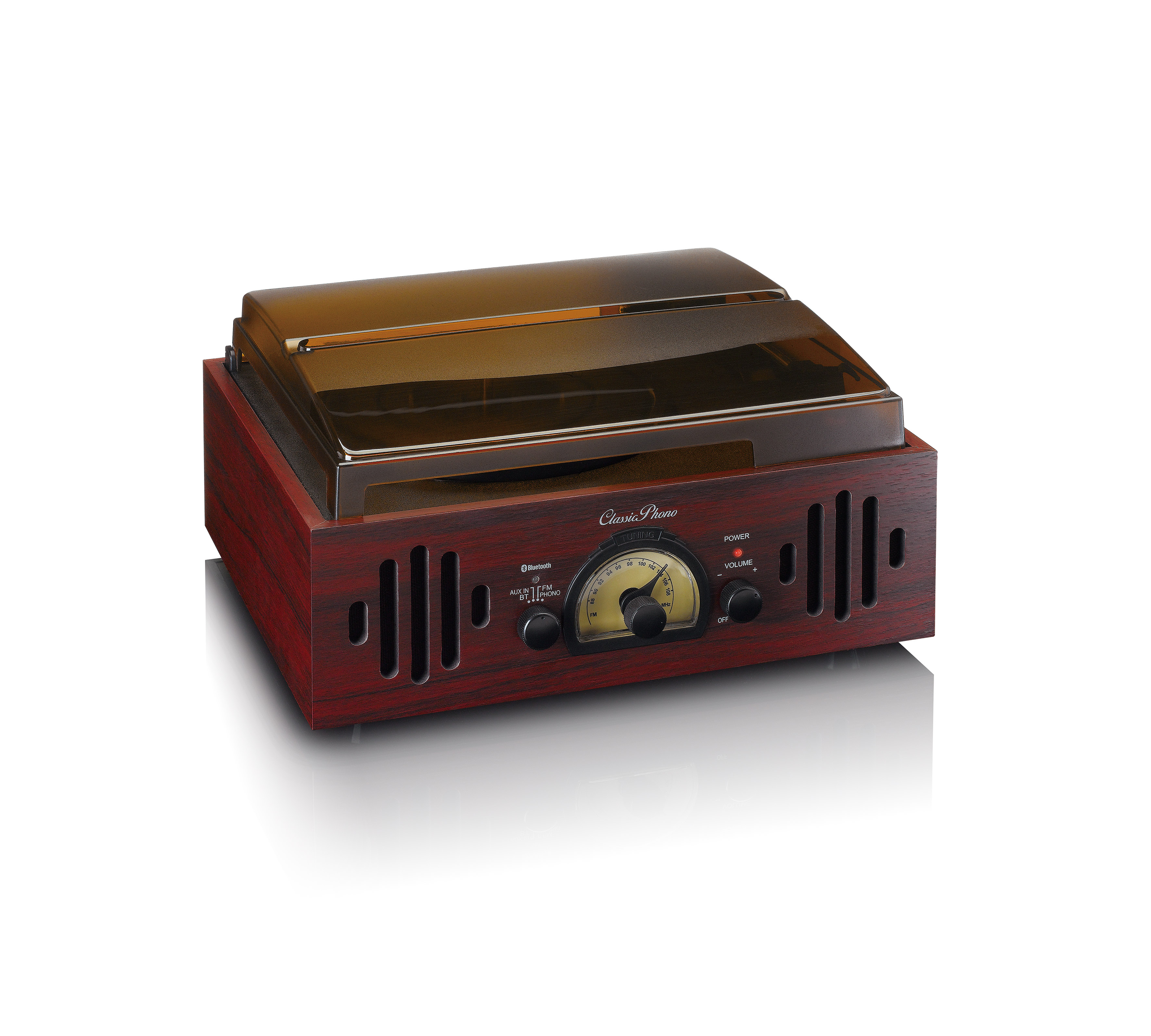 LENCO Проигрыватель винила в стиле ретро TT-43 с функцией Bluetooth, проигрывателем пластинок и FM-радио